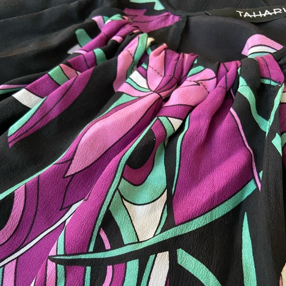 Tahari Peacock Halter Swing Blouse 100% Silk - Picture 10 of 10